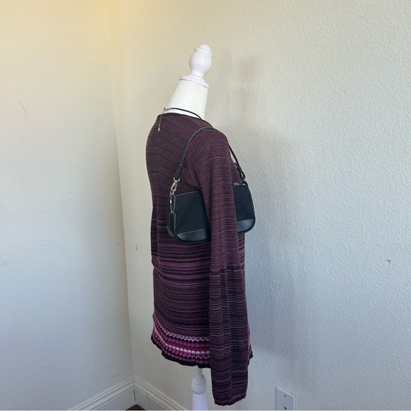 Vintage Y2K Babydoll Top Purple Striped Long Sleeve - Picture 3 of 16